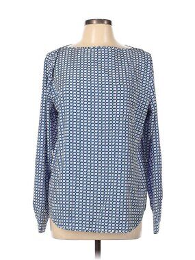 Gap Women's Blue & White Lattice Design, Boat Neck Blouse.  Size L